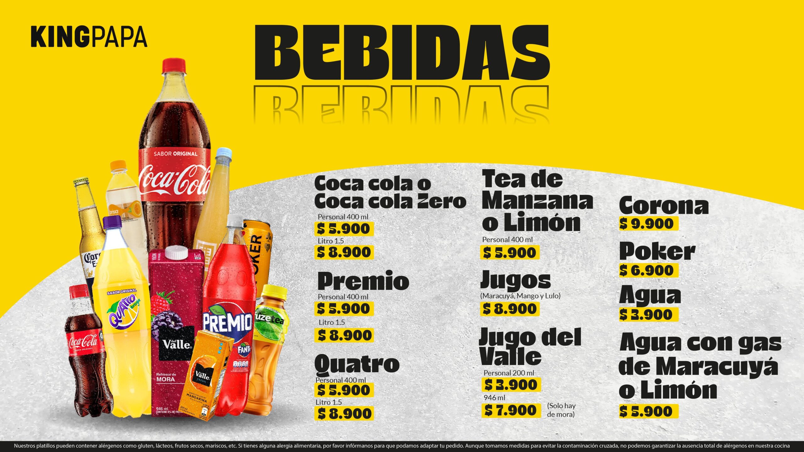 Las bebidas no pueden faltar